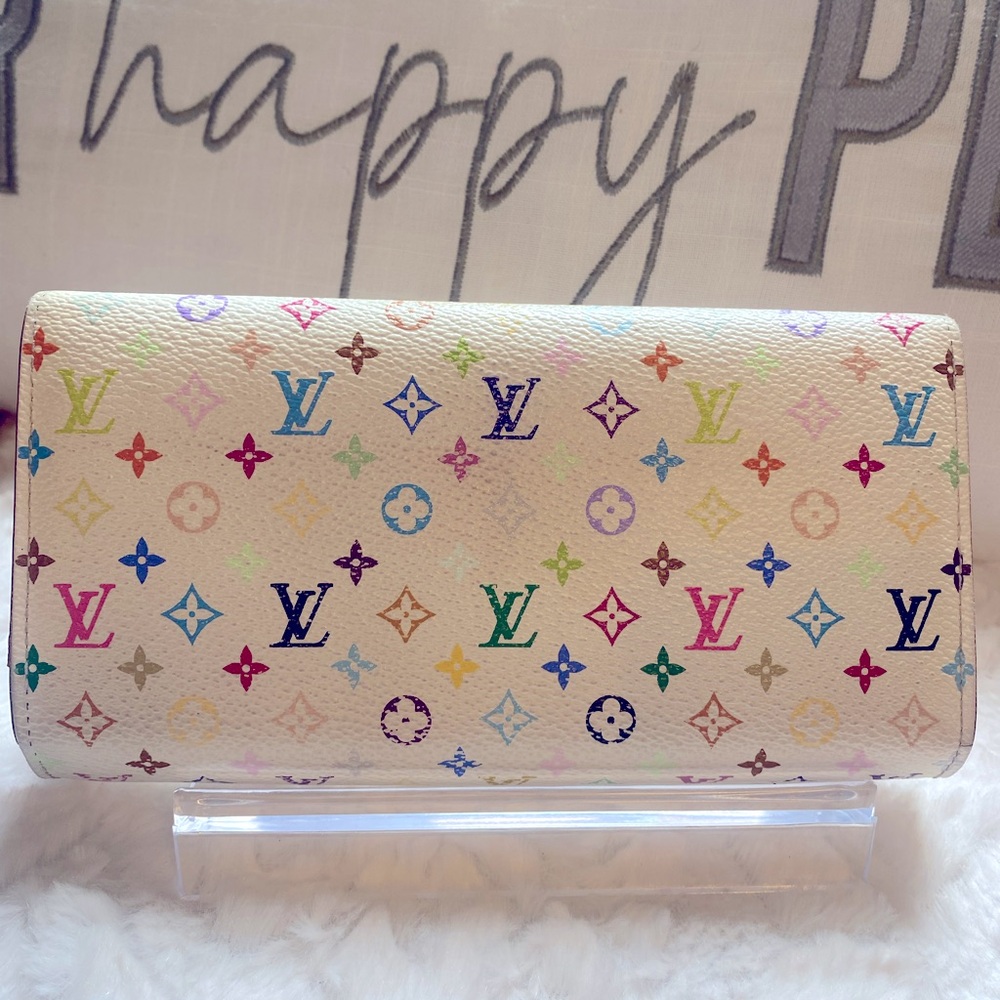 Authentic Louis Vuitton Murakami long wallet pink interior